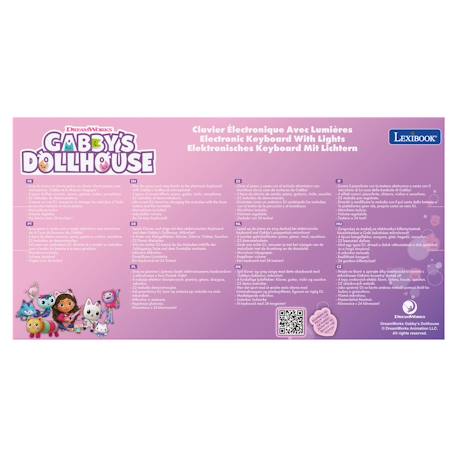 Piano électronique pour enfants gabby et la maison magique avec effets lumineux et microphone - 24 touches Rose 5 - vertbaudet enfant 