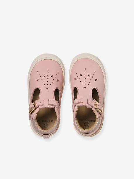 Chaussures premiers pas bébé à boucle or+rose 9 - vertbaudet enfant 