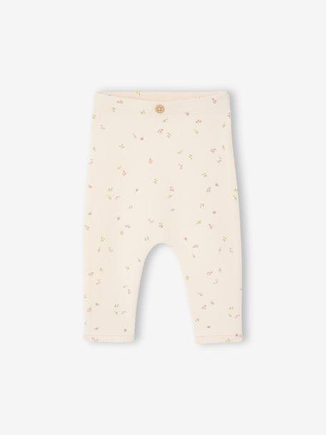 Legging bébé fille en côtes rose+vanille 1 - vertbaudet enfant 