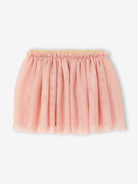 Jupon cérémonie en tulle pailleté bébé blanc+blush 5 - vertbaudet enfant 