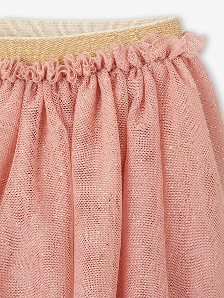 Jupon cérémonie en tulle pailleté bébé blanc+blush 6 - vertbaudet enfant 