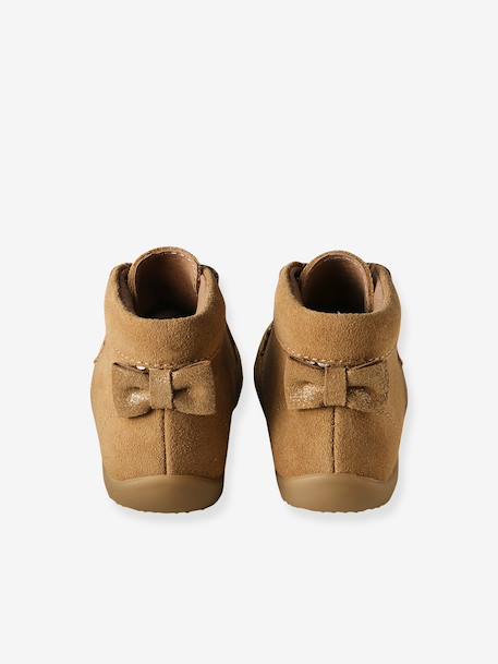 Chaussures premiers pas bébé lacets beige irisé+camel+MARRON CLAIR UNI 16 - vertbaudet enfant 