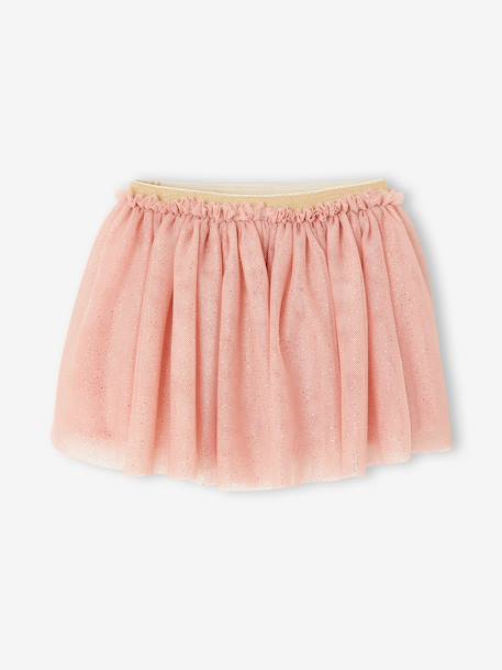 Jupon cérémonie en tulle pailleté bébé blanc+blush 4 - vertbaudet enfant 