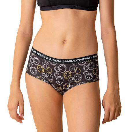 Boxer smileyworld® |  fille Bleu jean imprimé+Noir / Multicolore imprimé+Noir imprimé 13 - vertbaudet enfant 