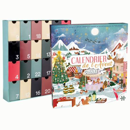 Calendrier de l'avent village de noël Bleu 2 - vertbaudet enfant 