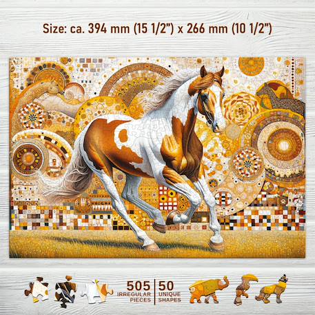 Puzzle 500 pièces - cheval Multicolor 5 - vertbaudet enfant 