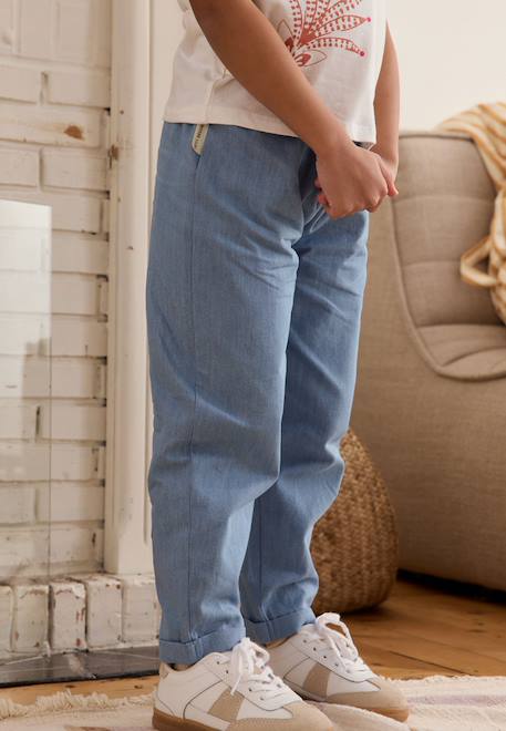 Pantalon enfant en chambray ciao milano Bleu 1 - vertbaudet enfant 