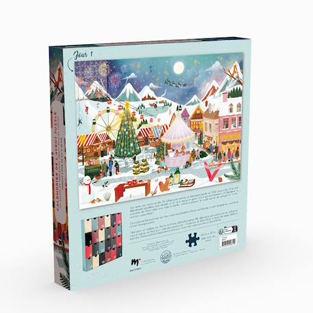 Calendrier de l'avent village de noël Bleu 4 - vertbaudet enfant 