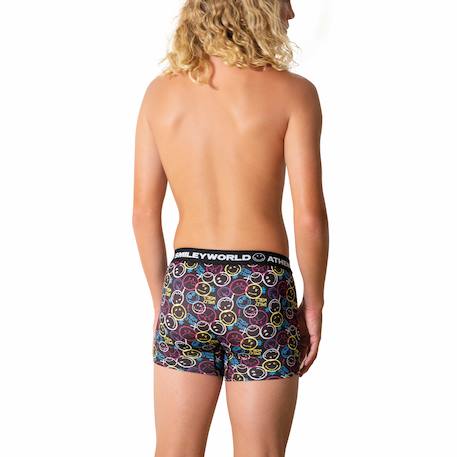 Boxer garçon smileyworld® i Bleu jean imprimé+Noir imprimé+Noir imprimé smiley+Noir Multicolore imprimé+Noir Multicolore imprimé 10 - vertbaudet enfant 