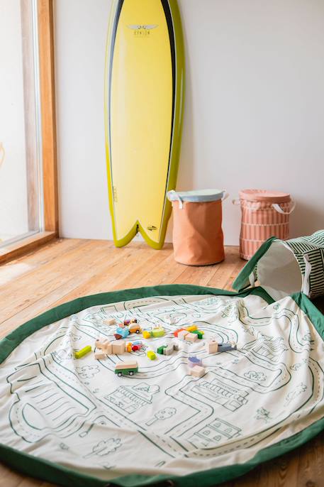 Tapis de jeu & panier à jouets- zoo Orange naturel, vert et bleu+Rose+Vert & couleur naturelle 17 - vertbaudet enfant 