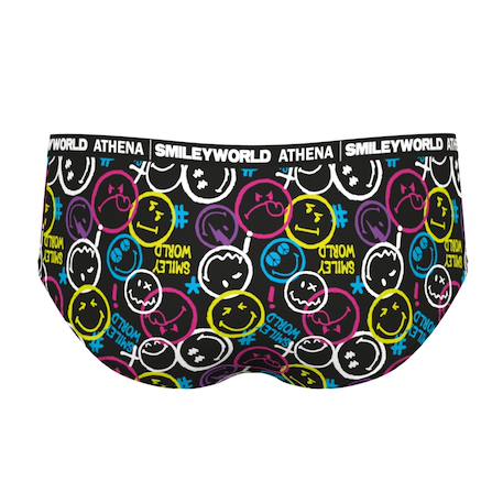 Boxer smileyworld® |  fille Bleu jean imprimé+Noir / Multicolore imprimé+Noir imprimé 7 - vertbaudet enfant 