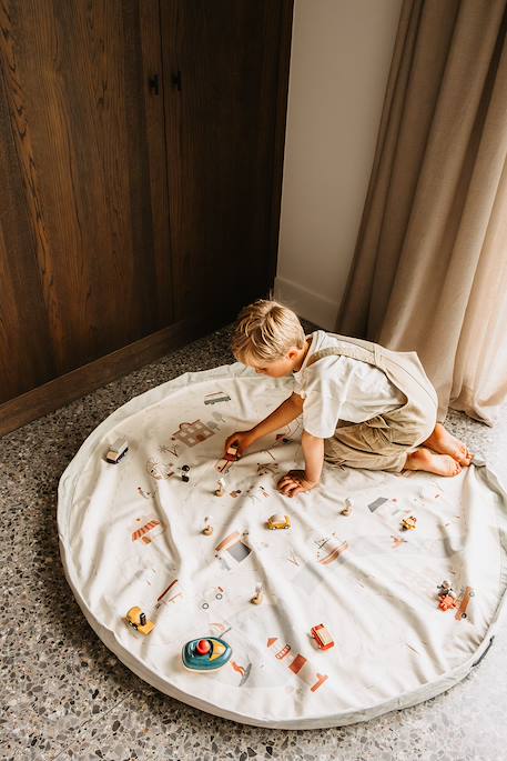 Tapis de jeu & sac à jouets-citymap Bleu et multicouleur 2 - vertbaudet enfant 