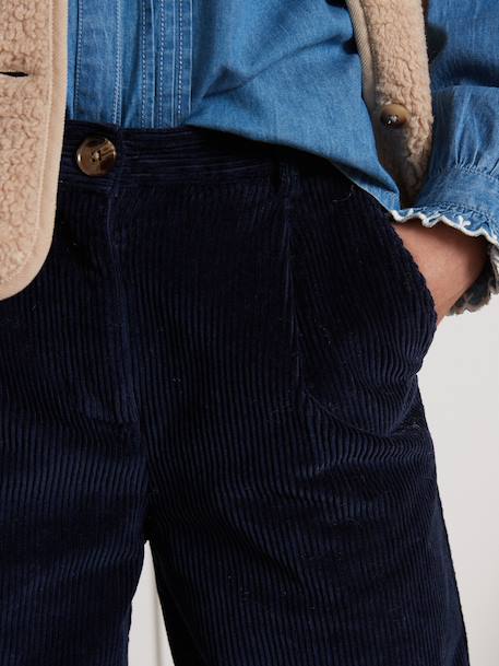 Pantalon flare en velours Beige+Marine 8 - vertbaudet enfant 