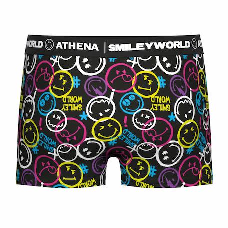 Boxer garçon smileyworld® i Bleu jean imprimé+Noir imprimé+Noir imprimé smiley+Noir Multicolore imprimé+Noir Multicolore imprimé 18 - vertbaudet enfant 