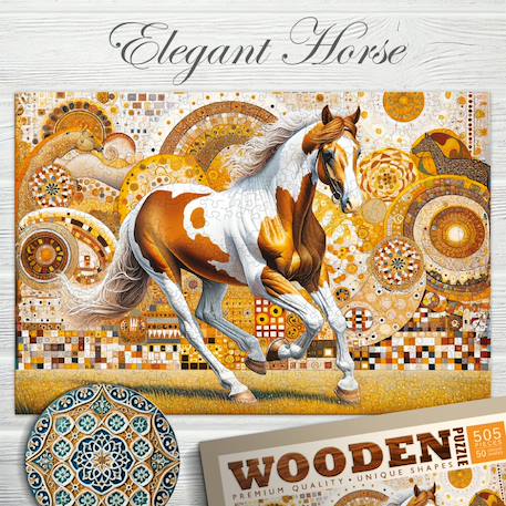 Puzzle 500 pièces - cheval Multicolor 4 - vertbaudet enfant 