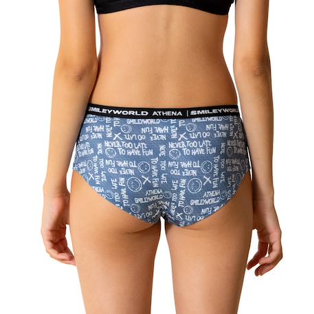 Boxer smileyworld® |  fille Bleu jean imprimé+Noir / Multicolore imprimé+Noir imprimé 4 - vertbaudet enfant 