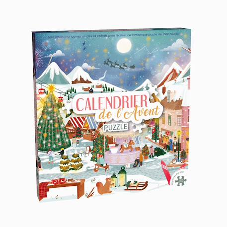 Calendrier de l'avent village de noël Bleu 1 - vertbaudet enfant 