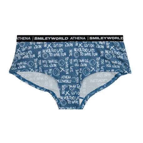 Boxer smileyworld® |  fille Bleu jean imprimé+Noir / Multicolore imprimé+Noir imprimé 5 - vertbaudet enfant 