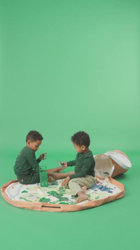 Tapis de jeu & panier à jouets- zoo Orange naturel, vert et bleu+Rose+Vert & couleur naturelle 3 - vertbaudet enfant 