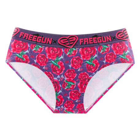 Lot de 4 culottes  imprimé origami Rose/violet/turquoise/noir/beige 4 - vertbaudet enfant 