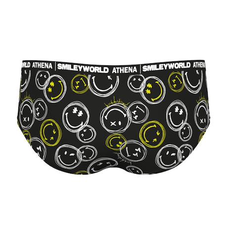 Boxer smileyworld® |  fille Bleu jean imprimé+Noir / Multicolore imprimé+Noir imprimé 12 - vertbaudet enfant 