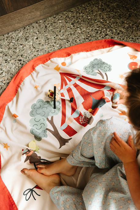 Tapis de jeu & sac à jouets-circus Rouge et multicouleur 2 - vertbaudet enfant 