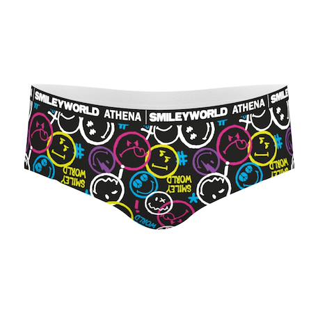 Boxer smileyworld® |  fille Bleu jean imprimé+Noir / Multicolore imprimé+Noir imprimé 6 - vertbaudet enfant 