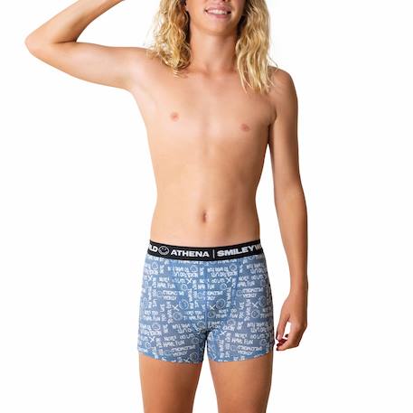 Boxer garçon smileyworld® i Bleu jean imprimé+Noir imprimé+Noir imprimé smiley+Noir Multicolore imprimé+Noir Multicolore imprimé 4 - vertbaudet enfant 