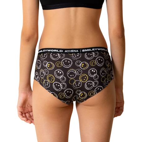 Boxer smileyworld® |  fille Bleu jean imprimé+Noir / Multicolore imprimé+Noir imprimé 14 - vertbaudet enfant 