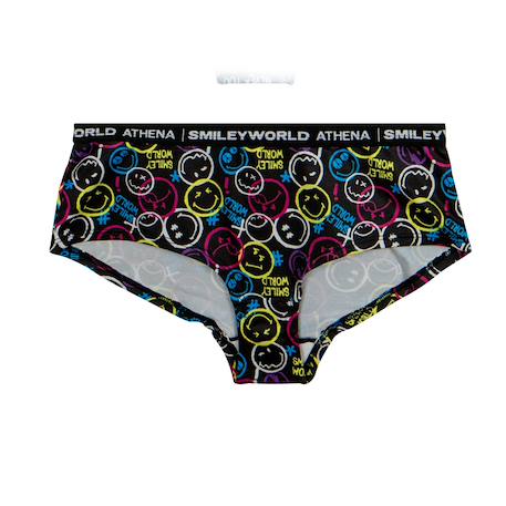 Boxer smileyworld® |  fille Bleu jean imprimé+Noir / Multicolore imprimé+Noir imprimé 10 - vertbaudet enfant 