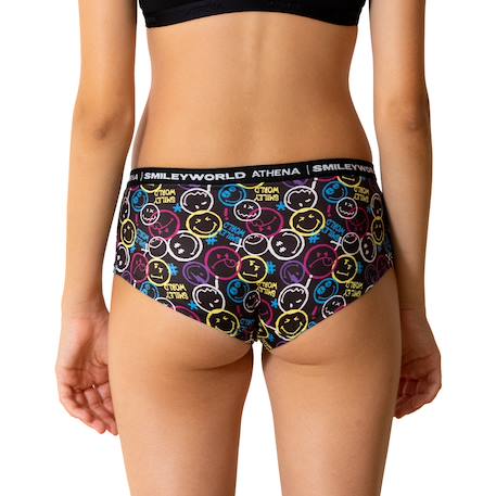 Boxer smileyworld® |  fille Bleu jean imprimé+Noir / Multicolore imprimé+Noir imprimé 9 - vertbaudet enfant 