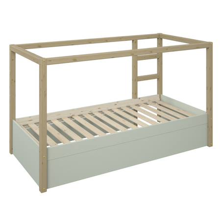 Lit mi-hauteur réversible pin massif  charlie Blanc+Vert-bois 11 - vertbaudet enfant 