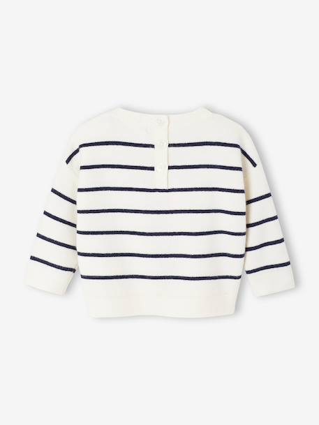 Pull marinière bébé fille détail volanté rayé marine 2 - vertbaudet enfant 