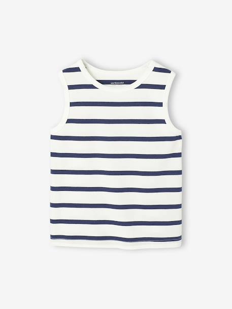 Lot de 2 débardeurs garçon lot blanc+lot bleu 8 - vertbaudet enfant 