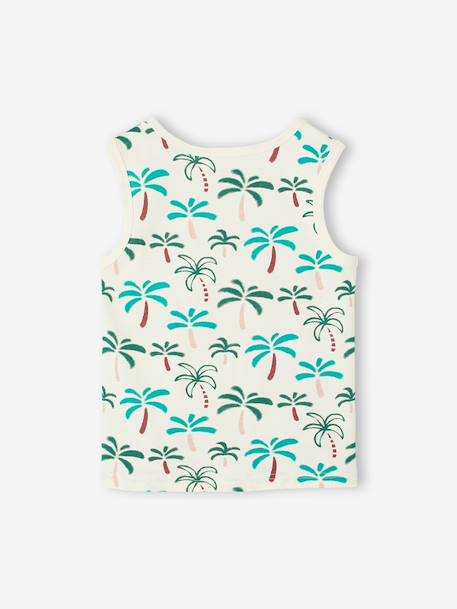 Débardeur garçon imprimé tropical blanc imprimé 3 - vertbaudet enfant 
