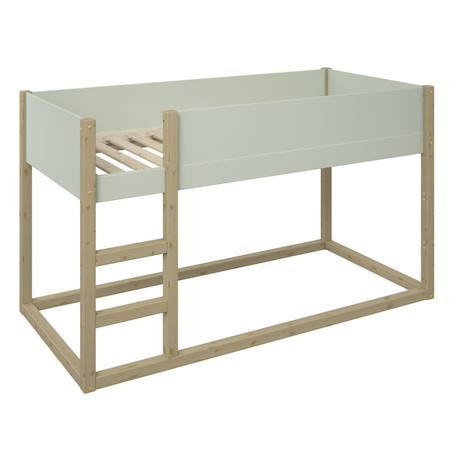 Lit mi-hauteur réversible pin massif  charlie Blanc+Vert-bois 9 - vertbaudet enfant 