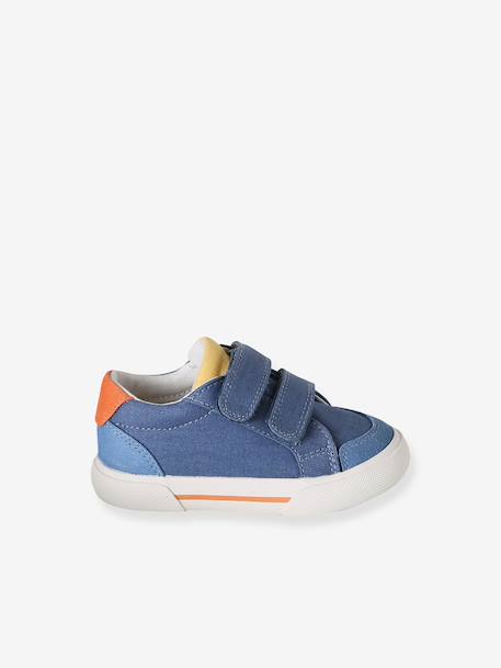 Baskets bébé à scratchs beige imprimé+lot bleu 7 - vertbaudet enfant 