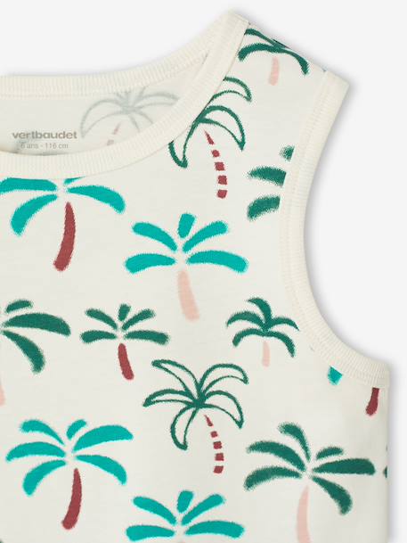 Débardeur garçon imprimé tropical blanc imprimé 4 - vertbaudet enfant 