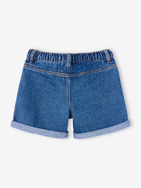 Short en jean fille bleu clair+bleu moyen+denim brut 6 - vertbaudet enfant 