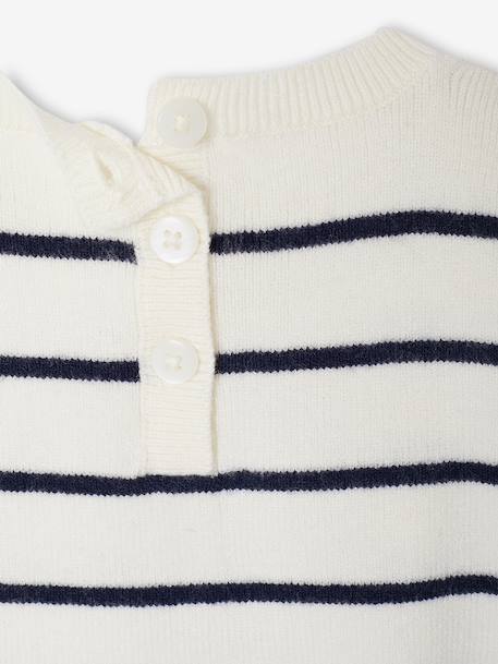 Pull marinière bébé fille détail volanté rayé marine 4 - vertbaudet enfant 