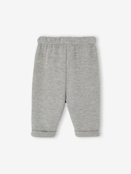 Pantalon garçon naissance en nid d'abeille gris chiné 2 - vertbaudet enfant 