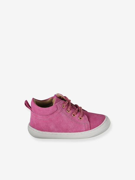Chaussures premiers pas bébé lacets fuchsia+marron+rose 2 - vertbaudet enfant 