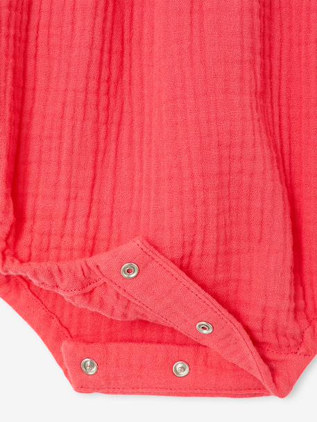 Barboteuse fille naissance en gaze de coton framboise 5 - vertbaudet enfant 