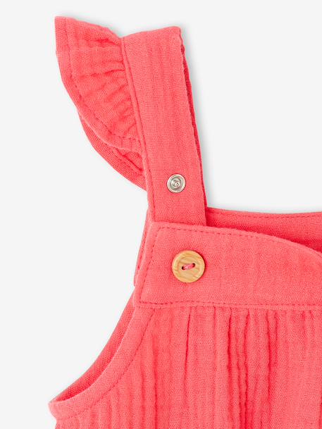 Barboteuse fille naissance en gaze de coton framboise 3 - vertbaudet enfant 
