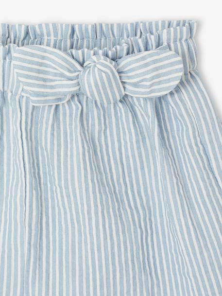 Short bébé fille en gaze de coton rayé bleu 4 - vertbaudet enfant 