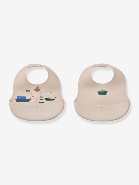 Lot 2 bavoirs Ember beige+rose 1 - vertbaudet enfant 
