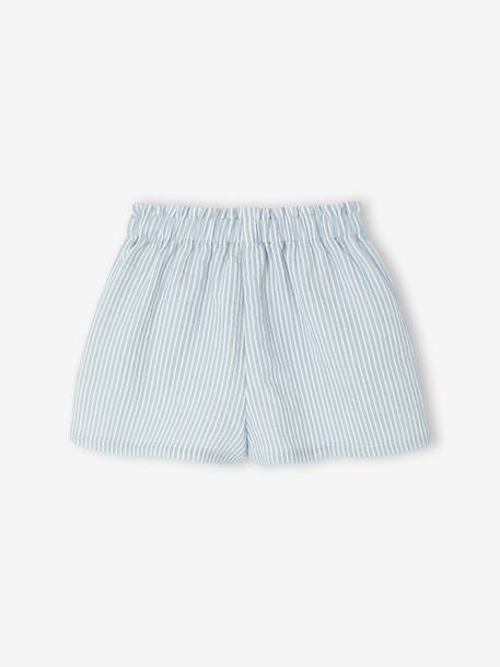 Short bébé fille en gaze de coton rayé bleu 3 - vertbaudet enfant 