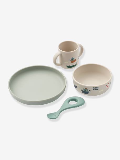 Coffret repas Vivi - bleu foncé+écru+jaune+rose+rose pâle+vert d'eau 11 - vertbaudet enfant 