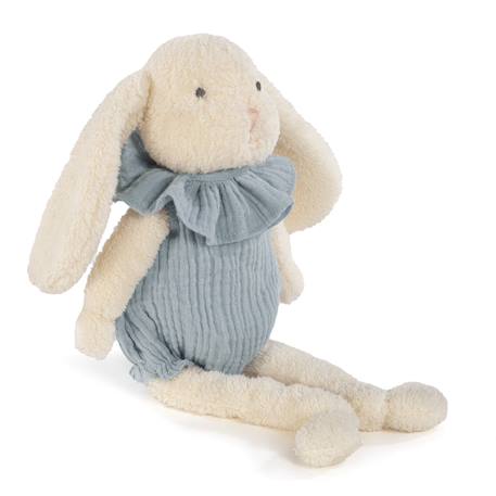Peluche lapin velours et coton Gris+Sable, rose, noir 3 - vertbaudet enfant 