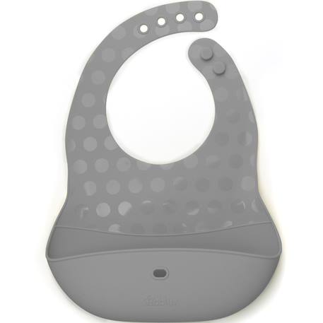 Ensemble 2 bavoirs et cuillère en silicone Jaune, gris 4 - vertbaudet enfant 